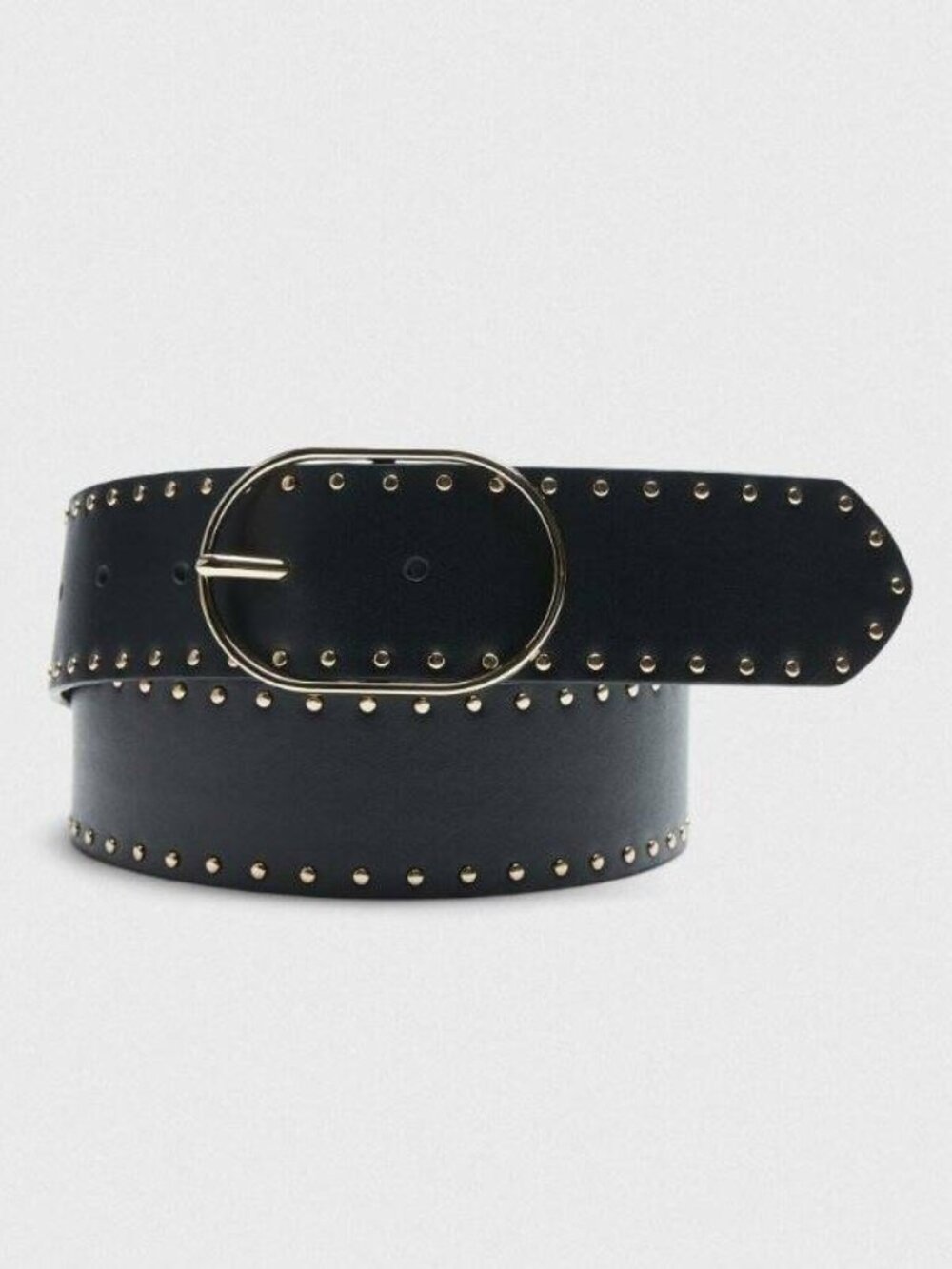 Banana Republic Studded leather Belt- black with gold studs